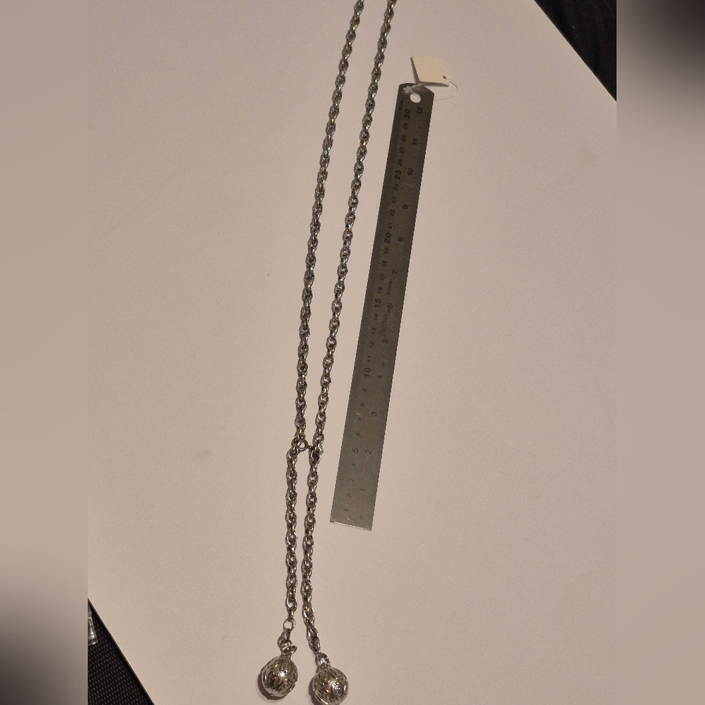 Sarah Coventry Silver Necklace with Pendant Accents